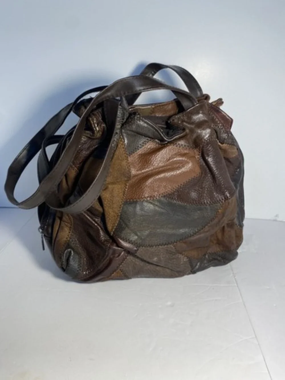 Vintage Hobo Bag Purse Genuine Leather Patchwork